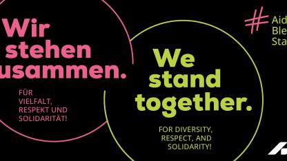Motiv der Kampagne "Aidshilfe bleibt stabil"